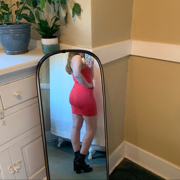 Vintage 90s/Y2K Bodycon Strapless Pink Minidress - Picture 6 of 6